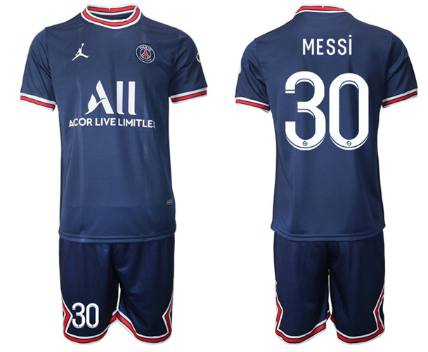 Men's Paris Saint-Germain #30 Lionel Messi 2021/22 Blue Soccer Jersey